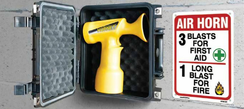 Emergency-aid-stations-construction-sites-Woodscan-Hornet-Rechargeable-Electric-Air-Horn