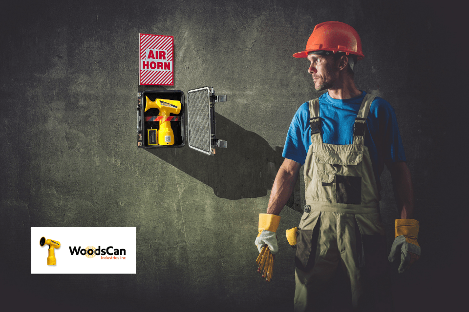 Construction Safety Signaling Device, WoodsCan Hornet rechargeable air horn